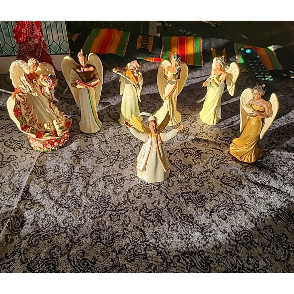 Vintage Hallmark Graceful Angels Ornament Beautiful African American Angel 7pcs